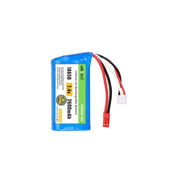 7.4V 2600mAh Li-ion Battery JST Plug with USB Charger RC ( JST Red Plug)