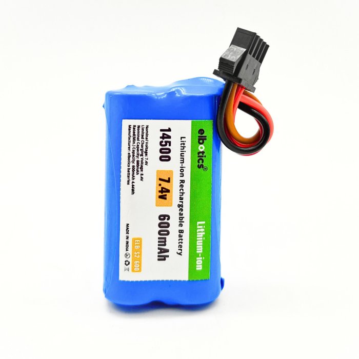 7.4V 600mAh 2S Li-ion Battery with SM-3P Plug & USB Charger (With charger)