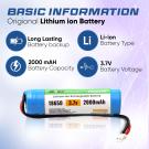 3.7V 2000mAh Li-ion Battery with PH2.0 Plug for DIY, Toys