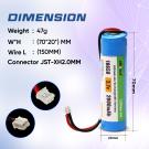 3.7V 2000mAh Li-ion Battery with PH2.0 Plug for DIY, Toys