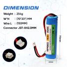 3.7V 1200mAh Li-ion Battery with XH2.54 Plug for DIY, Toys