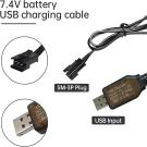 SM-3P USB Charger for 7.4V 800mA Li-ion Battery,Compatible with RC Car/Boat/Gel Blaster USB Charging Cable