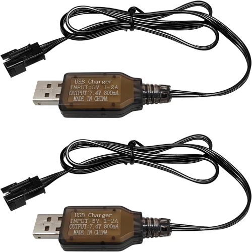 SM-3P USB Charger for 7.4V 800mA Li-ion Battery,Compatible with RC Car/Boat/Gel Blaster USB Charging Cable